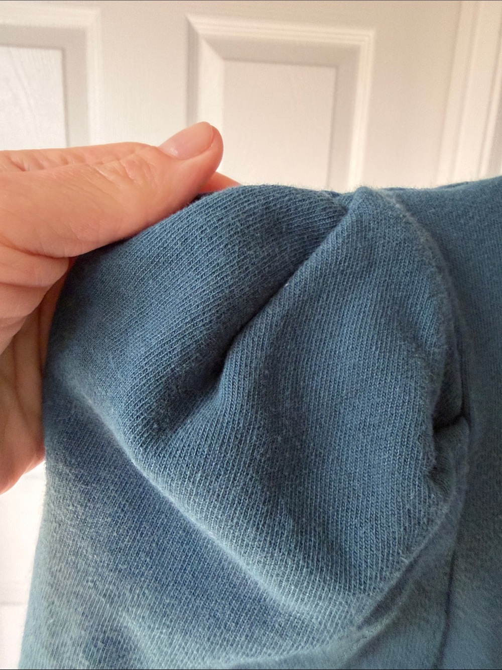 Nation LTD Dark Teal Puff Shoulder Henley Sweatshirt, Size M. - Picture 9 of 13